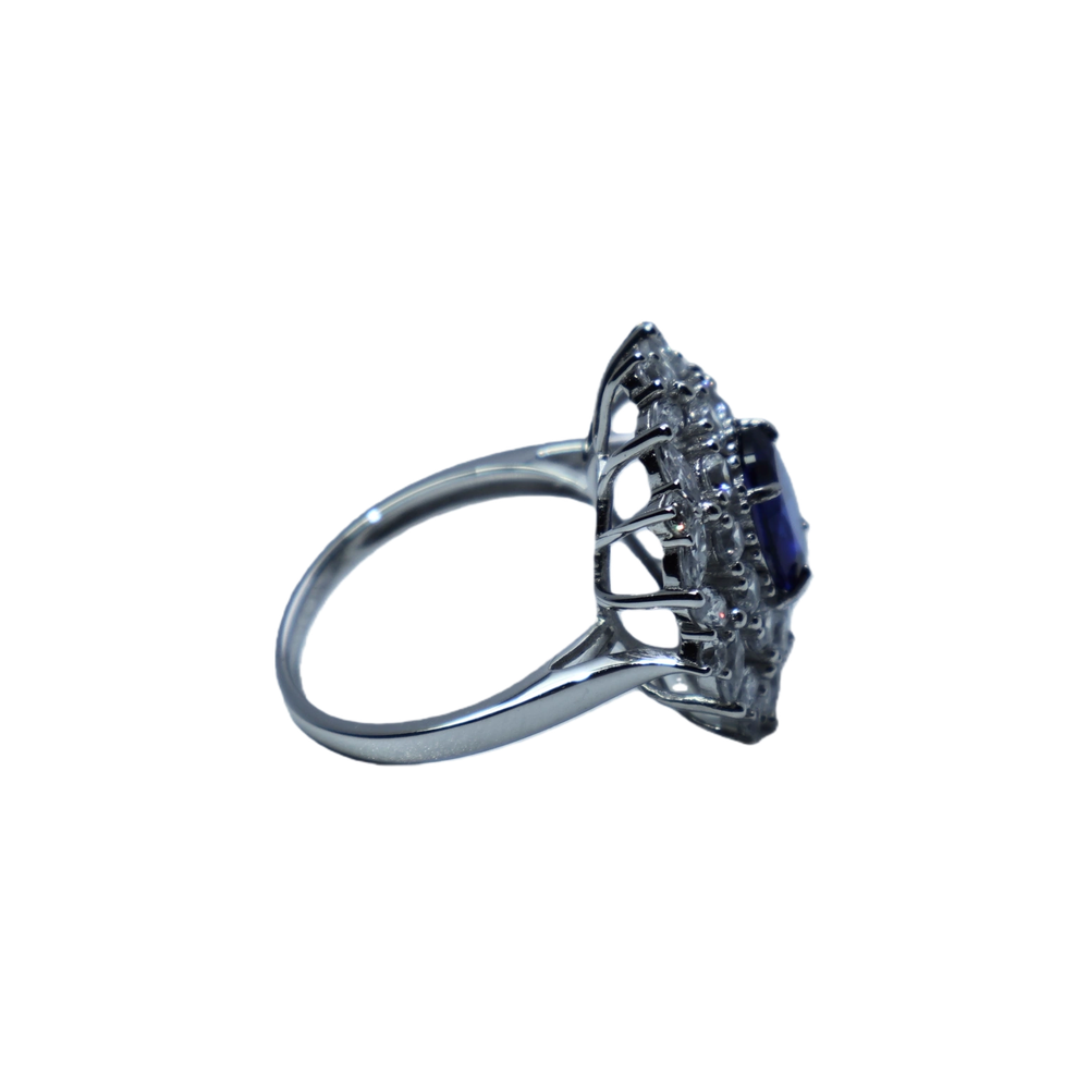 Blue spinel ring full view 925 sterling silver wholesale