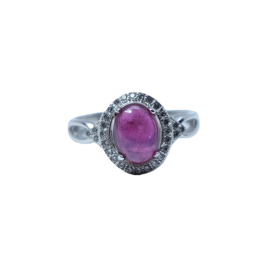 Red corundum ring worn on hand 925 silver supplier