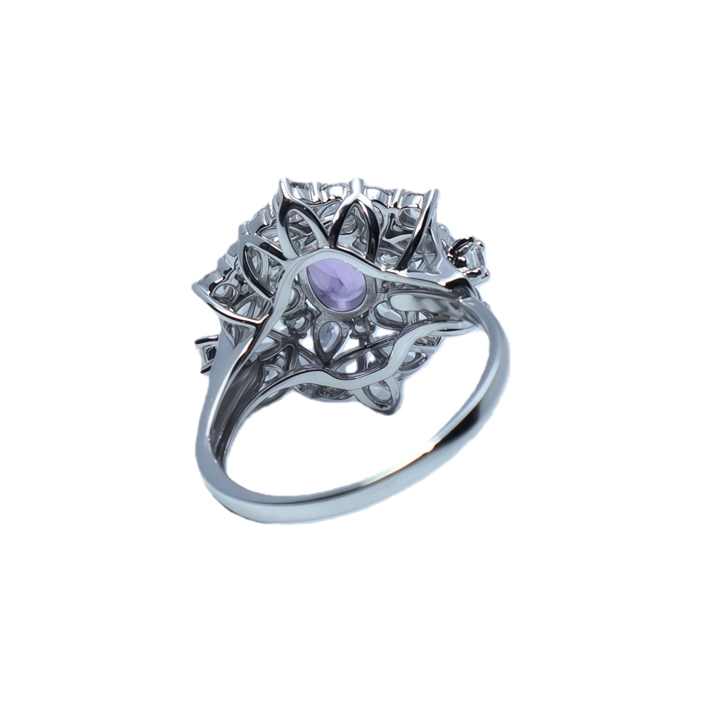 Large flower head ring full view 925 sterling silver wholesale