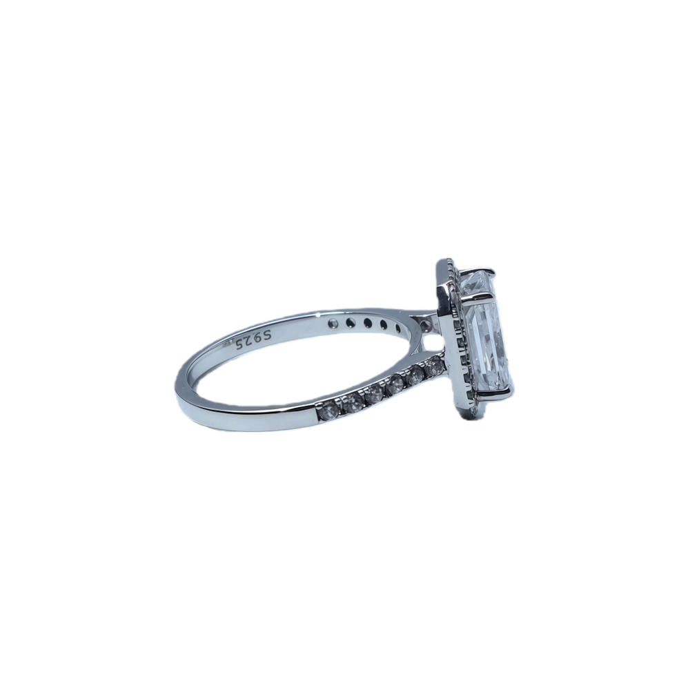 Rectangular White Diamond Ring