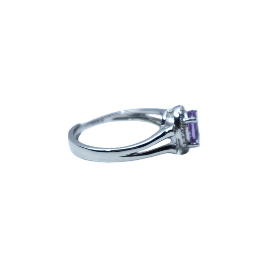 Oval amethyst ring worn on hand 925 silver supplier