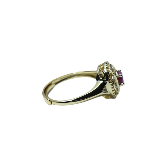 Ruby cluster ring worn on hand 925 silver supplier