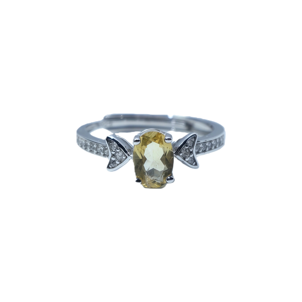 Simple citrine ring full view 925 sterling silver wholesale