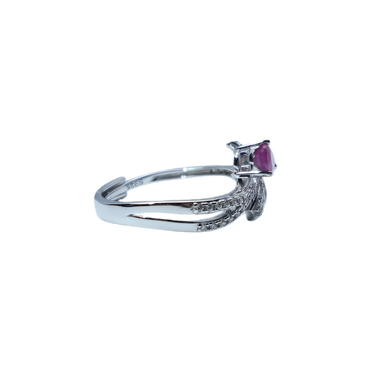 Ruby square ring worn on hand 925 silver supplier