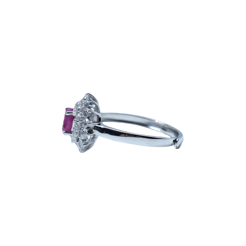 Premium 18K Gold Plated Ruby Halo Ring - Bo Cheng Jewelry 2026 Collection