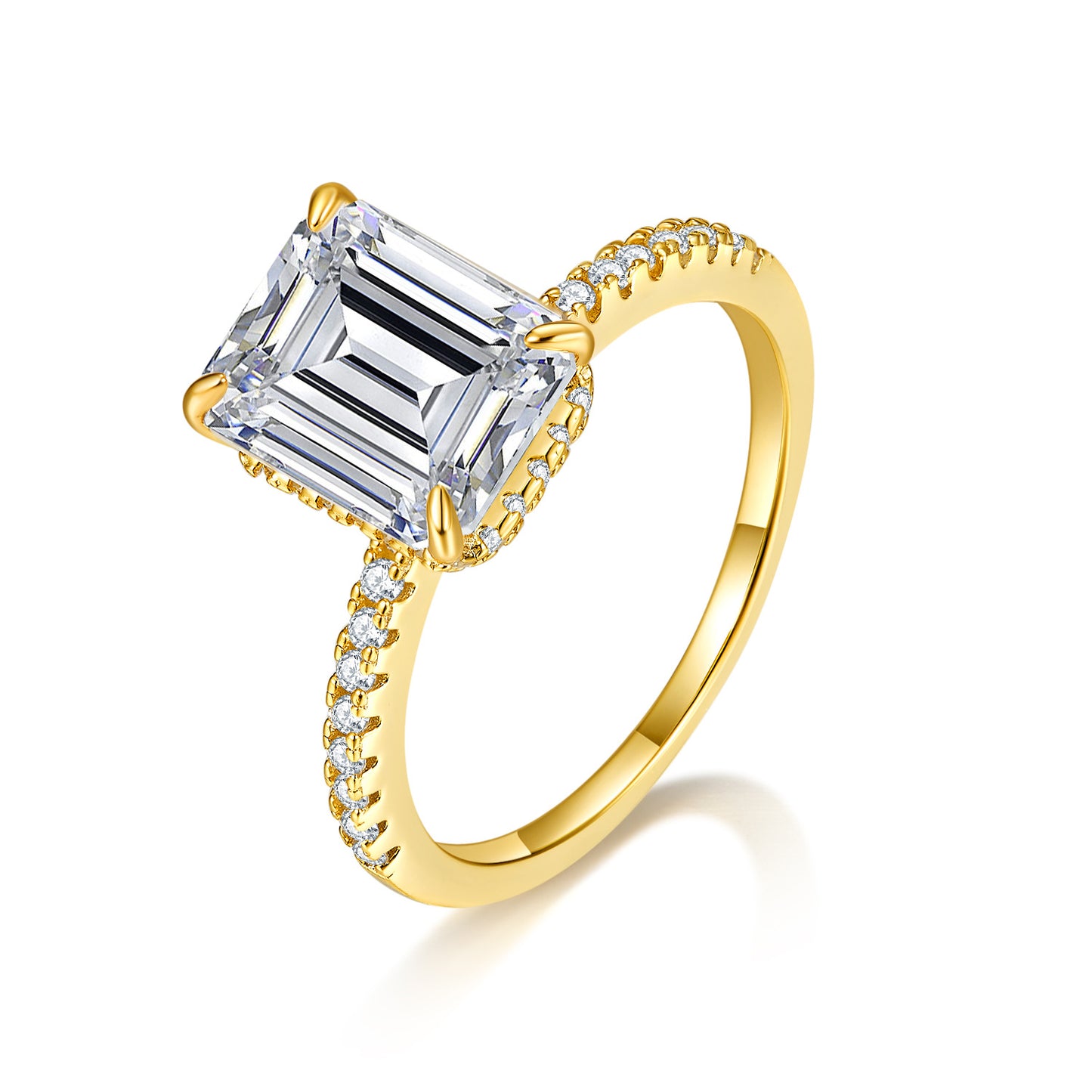 925 Silver Zuma Green Rectangular Ring | Moissanite or CZ