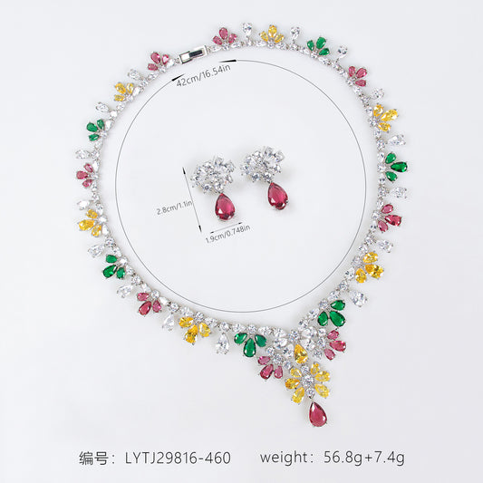 Shining CZ Bridal Jewelry Set 18K Gold Plated Party Wholesale View 2