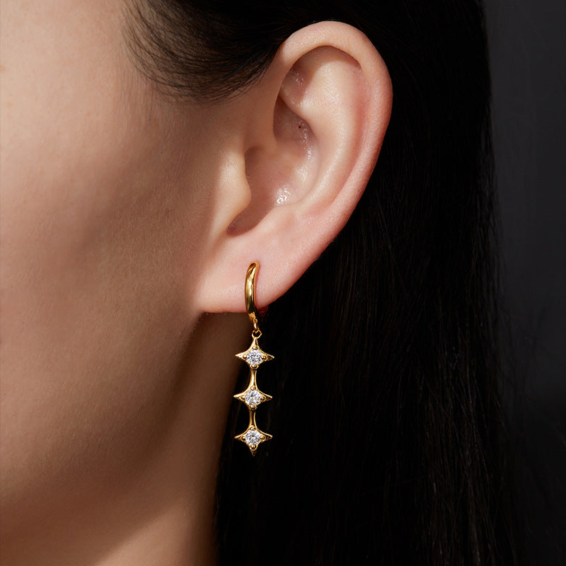 Step into the Hot-Selling European and American C-Ring Long | 925 Silver Moissanite Earrings | CZ Options | Wholesale
