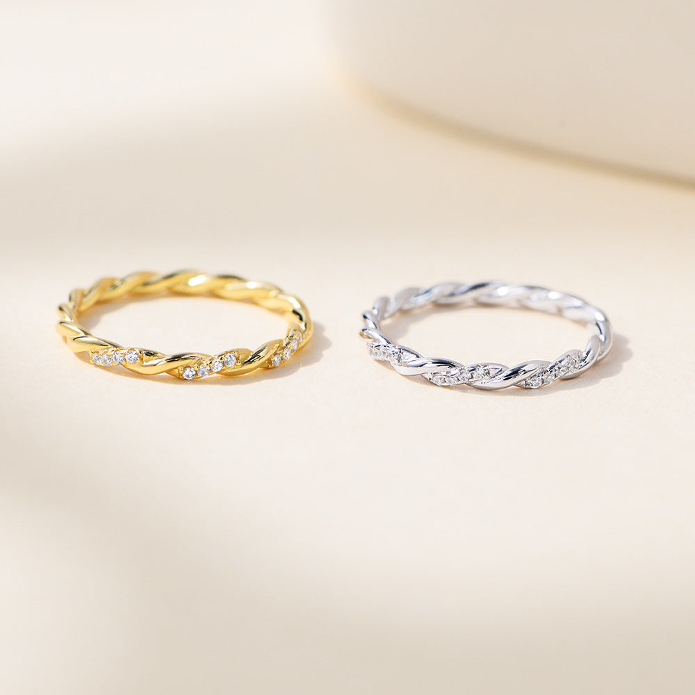 Wholesale 925 Sterling Silver Zircon Ring Niche Design Light Luxury