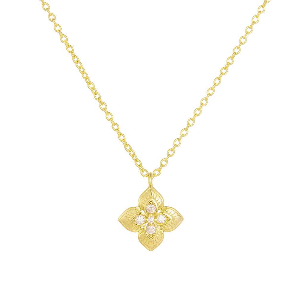 European and American Cross-Border Ins-Style Four-Leaf Clover Pendant Necklace, 925 Sterling Silver