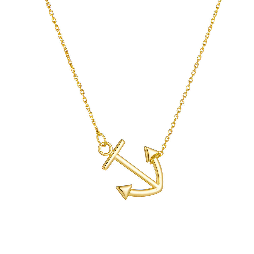 European and American fashion personalized anchor pendant pendant sterling silver necklace New Hip H