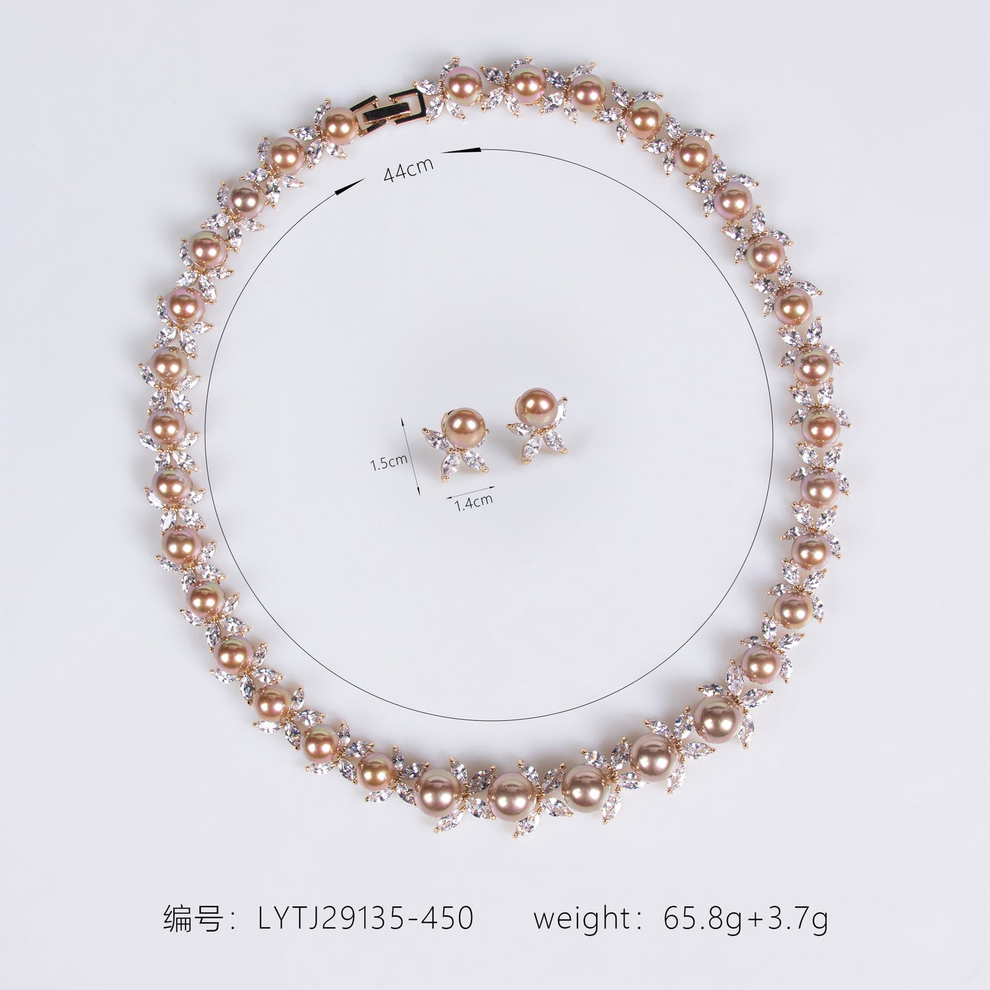 18K Gold Plated Pearl Shell Necklace Set Wholesale View 3