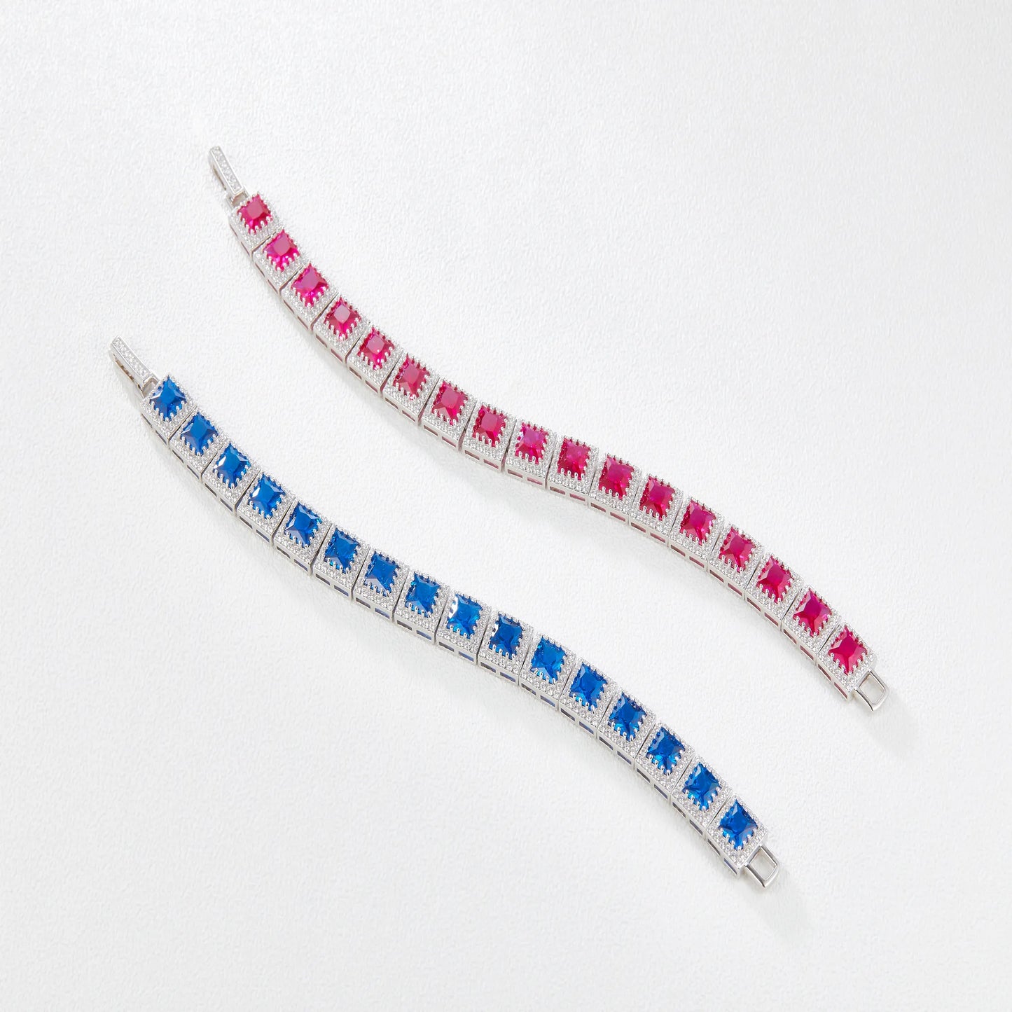 Blue spinel tennis bracelet lifestyle white gold wholesale