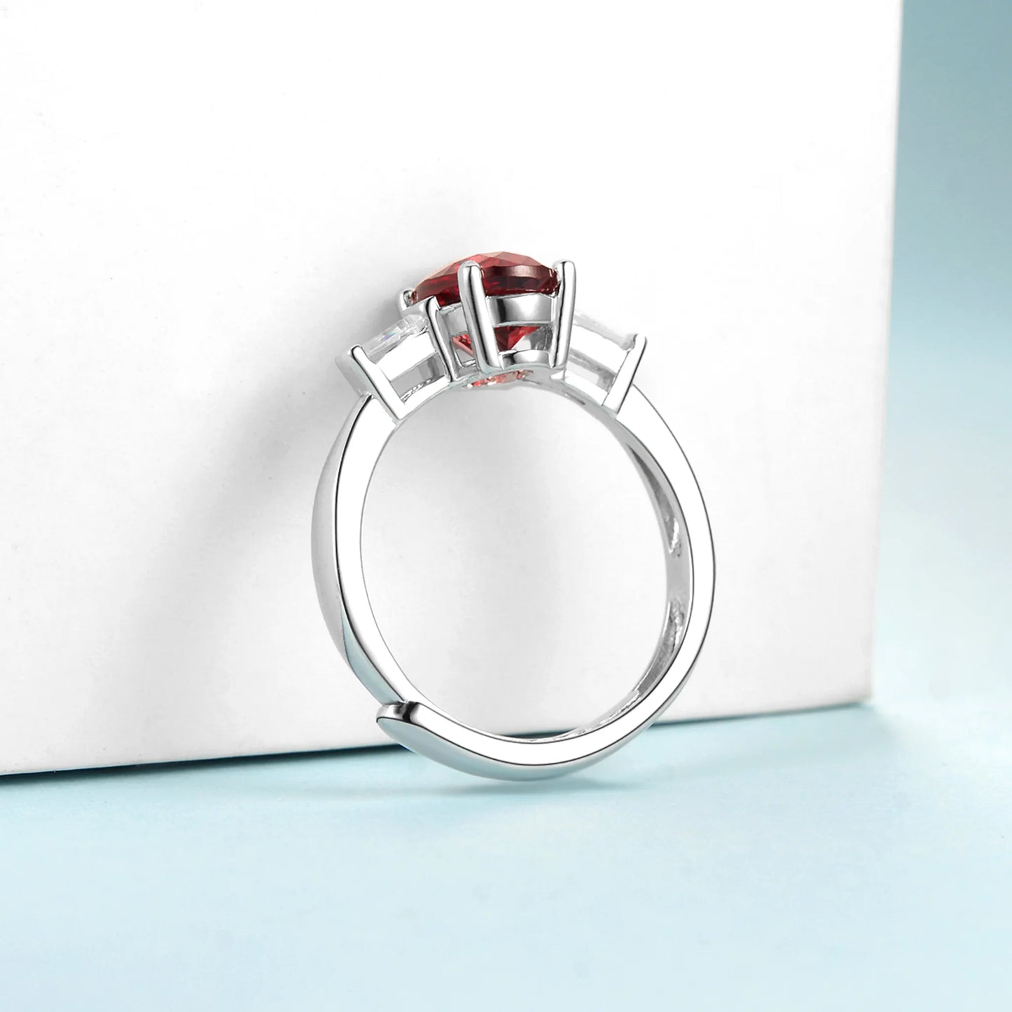 925 Silver Magnesium Aluminum Garnet Ring Wholesale View 3