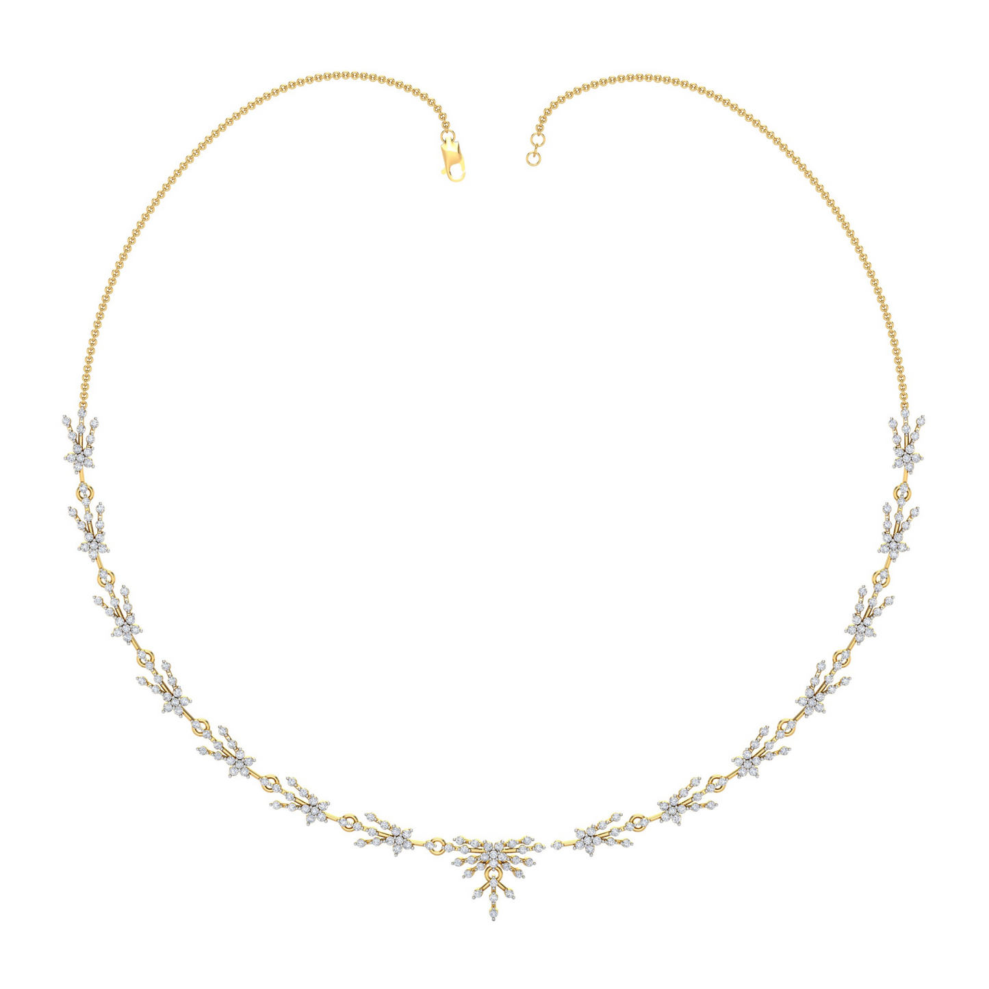 18K Gold Necklace & Earring Set 44 | Moissanite Natural Diamond Lab Diamond | Bridal Luxury | Bo Cheng Jewelry