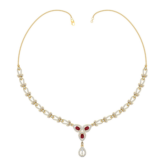18K Gold Necklace & Earring Set 35 | Moissanite Natural Diamond Lab Diamond | Bridal Luxury | Bo Cheng Jewelry