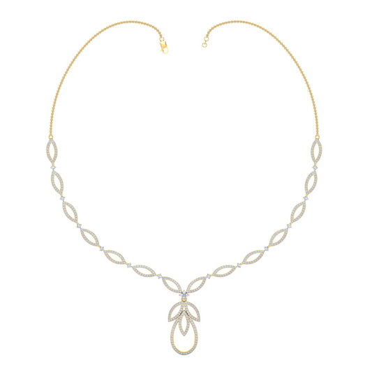 18K Gold Necklace & Earring Set 37 | Moissanite Natural Diamond Lab Diamond | Bridal Luxury | Bo Cheng Jewelry