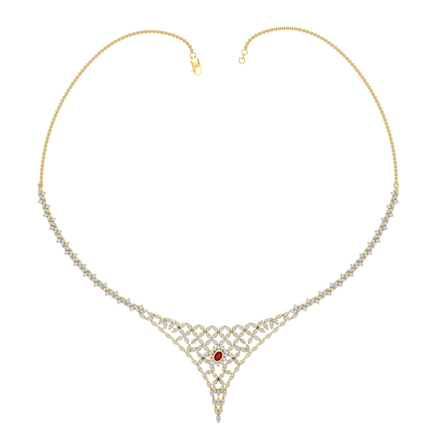 18K Gold Necklace & Earring Set 39 | Moissanite Natural Diamond Lab Diamond | Bridal Luxury | Bo Cheng Jewelry
