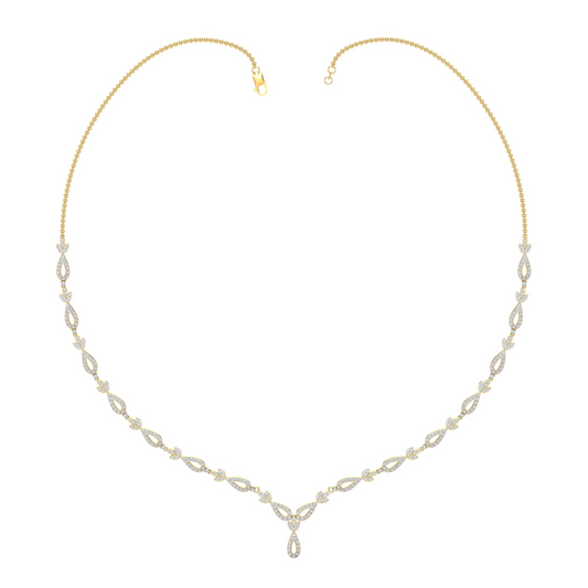 18K Gold Necklace & Earring Set 40 | Moissanite Natural Diamond Lab Diamond | Bridal Luxury | Bo Cheng Jewelry