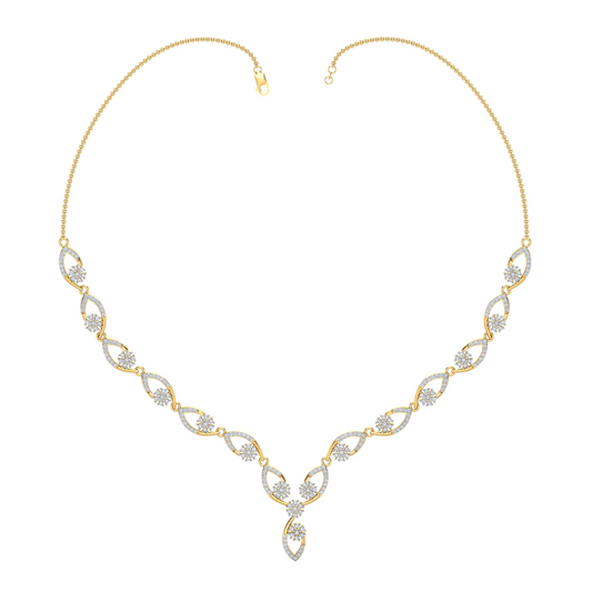 18K Gold Necklace & Earring Set 41 | Moissanite Natural Diamond Lab Diamond | Bridal Luxury | Bo Cheng Jewelry