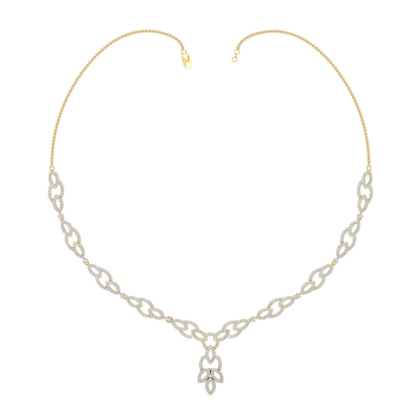 18K Gold Necklace & Earring Set 17 | Moissanite Natural Diamond Lab Diamond | Bridal Luxury | Bo Cheng Jewelry