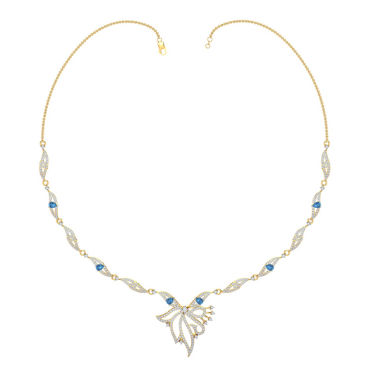 18K Gold Necklace & Earring Set 23 | Moissanite Natural Diamond Lab Diamond | Bridal Luxury | Bo Cheng Jewelry