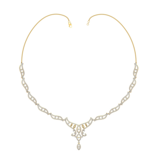 18K Gold Necklace & Earring Set 24 | Moissanite Natural Diamond Lab Diamond | Bridal Luxury | Bo Cheng Jewelry