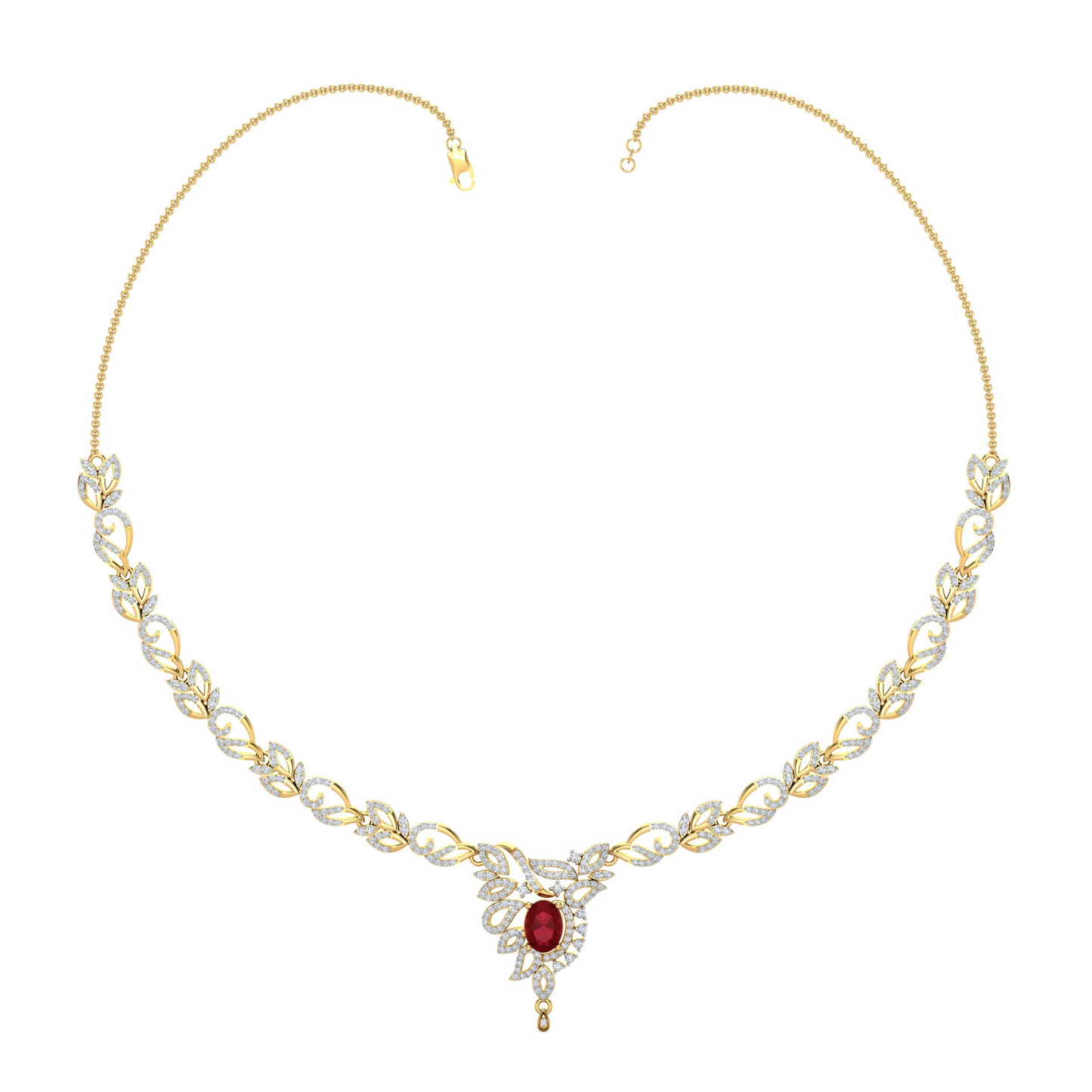 18K Gold Necklace & Earring Set 28 | Moissanite Natural Diamond Lab Diamond | Bridal Luxury | Bo Cheng Jewelry