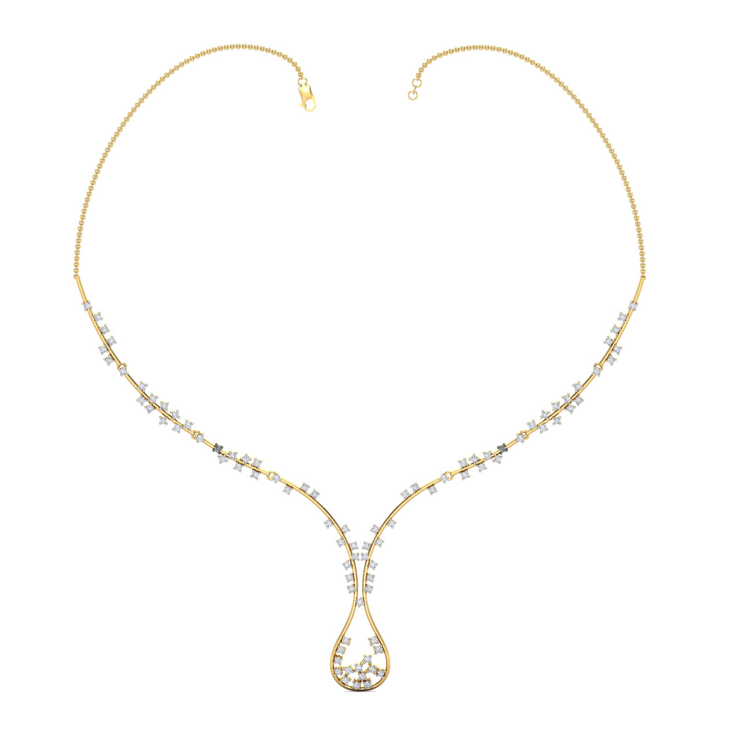 18K Gold Necklace & Earring Set 62 | Moissanite Natural Diamond Lab Diamond | Bridal Luxury | Bo Cheng Jewelry