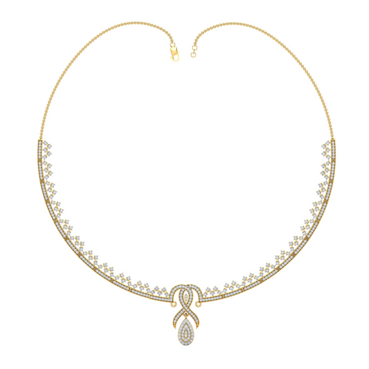 18K Gold Necklace & Earring Set 20 | Moissanite Natural Diamond Lab Diamond | Bridal Luxury | Bo Cheng Jewelry