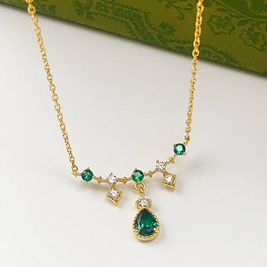 Pearl clavicle necklace worn on neck gold plated supplier