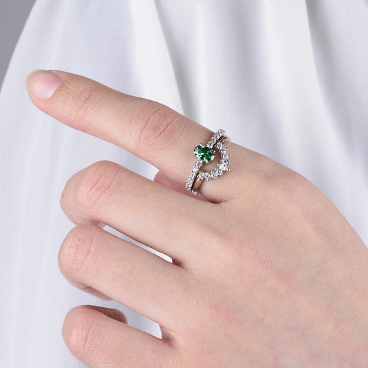 Emerald set ring worn on hand gold plated supplier