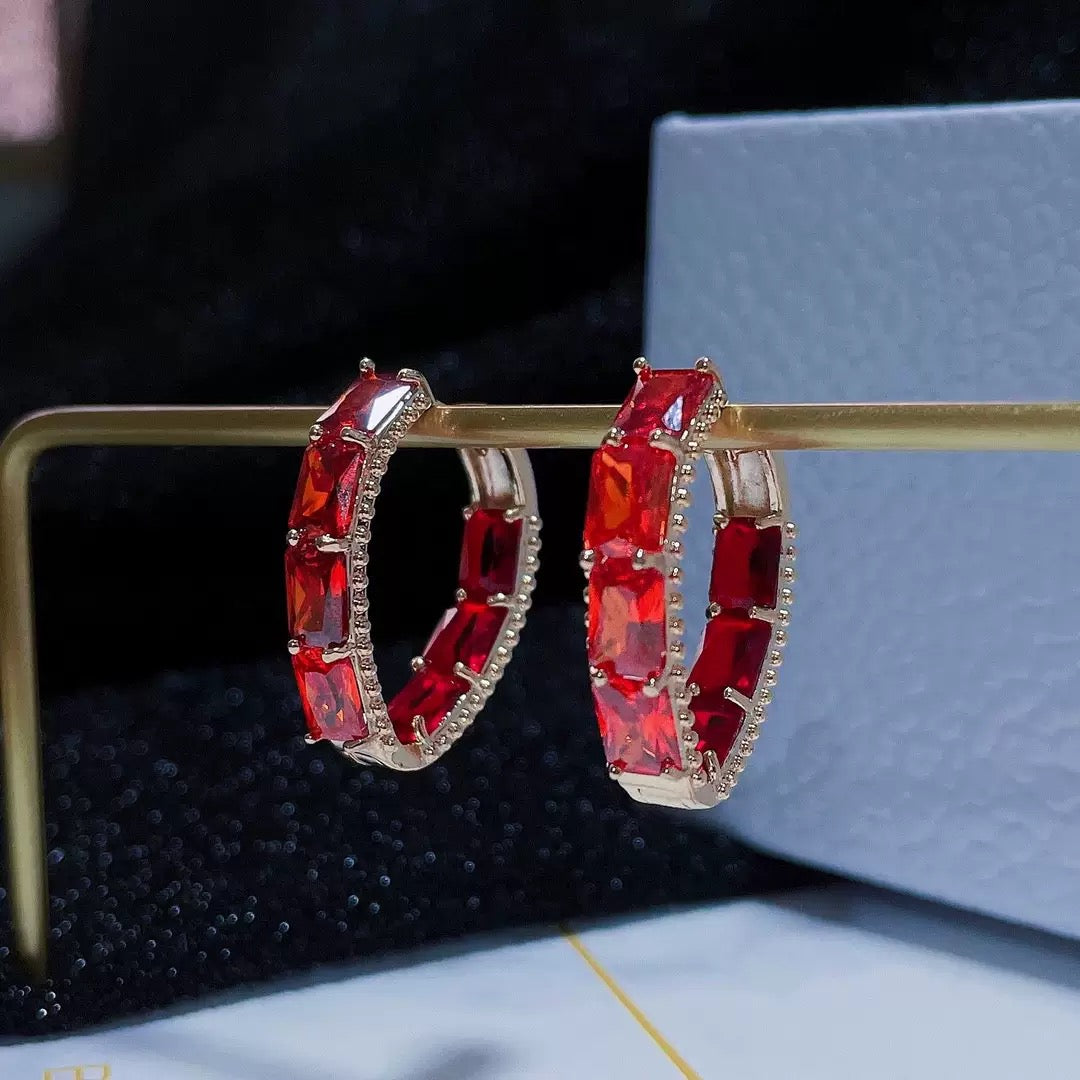 #005 Color Zircon Fashion Earrings Exquisite - 18K Gold Plated | Bo Cheng Jewelry