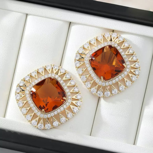 #029 Zircon Minimalist Earrings - 18K Gold Plated | Bo Cheng Jewelry