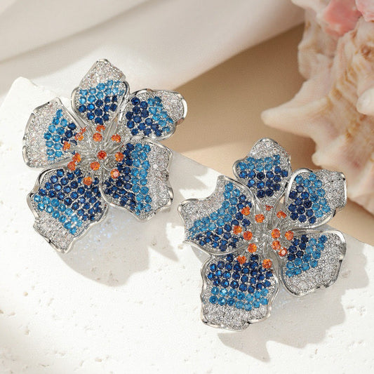 #041 Color Zircon Simulated Diamond Popular Ear Accessories - 18K Gold Plated | Bo Cheng Jewelry