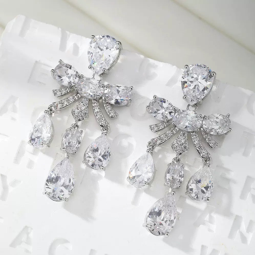 #042 Colorful Zircon Sparkling Drop Earrings - 18K Gold Plated | Bo Cheng Jewelry