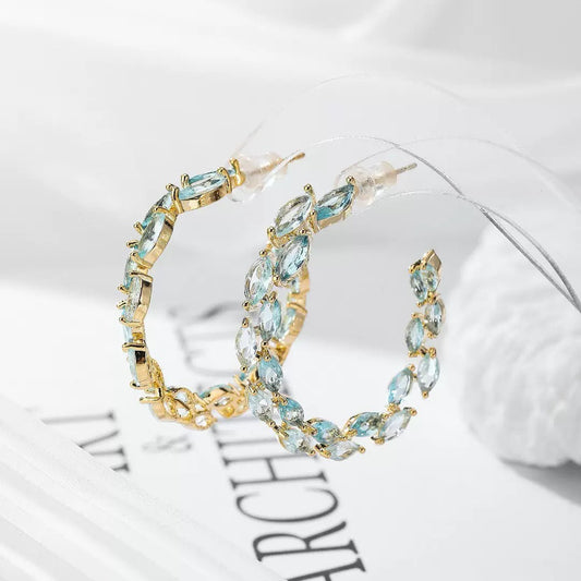 #046 Fashion Crystal Popular Earrings - 18K Gold Plated | Bo Cheng Jewelry
