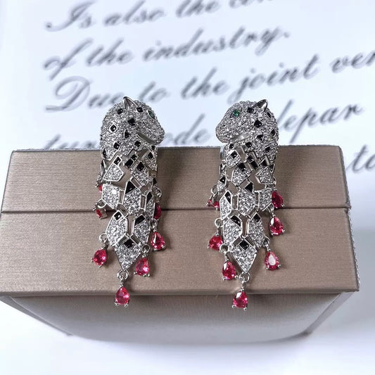 #052 Elegant Colorful Zircon Drop Earrings - 18K Gold Plated | Bo Cheng Jewelry