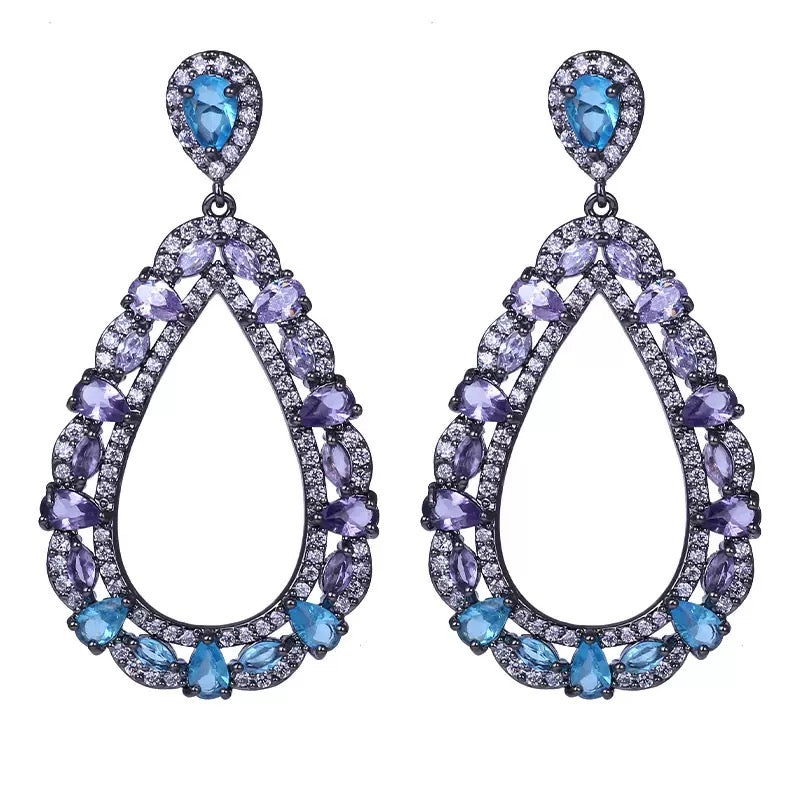 #057 Colorful Zircon Design Ear Accessories - 18K Gold Plated | Bo Cheng Jewelry