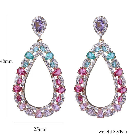 #057 Colorful Zircon Design Ear Accessories - 18K Gold Plated | Bo Cheng Jewelry