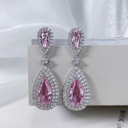 #066 Exquisite Colorful Zircon Ear Accessories - 18K Gold Plated | Bo Cheng Jewelry
