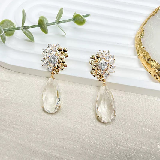 #073 Micro-set Colorful Zircon New Stud Earrings - 18K Gold Plated | Bo Cheng Jewelry