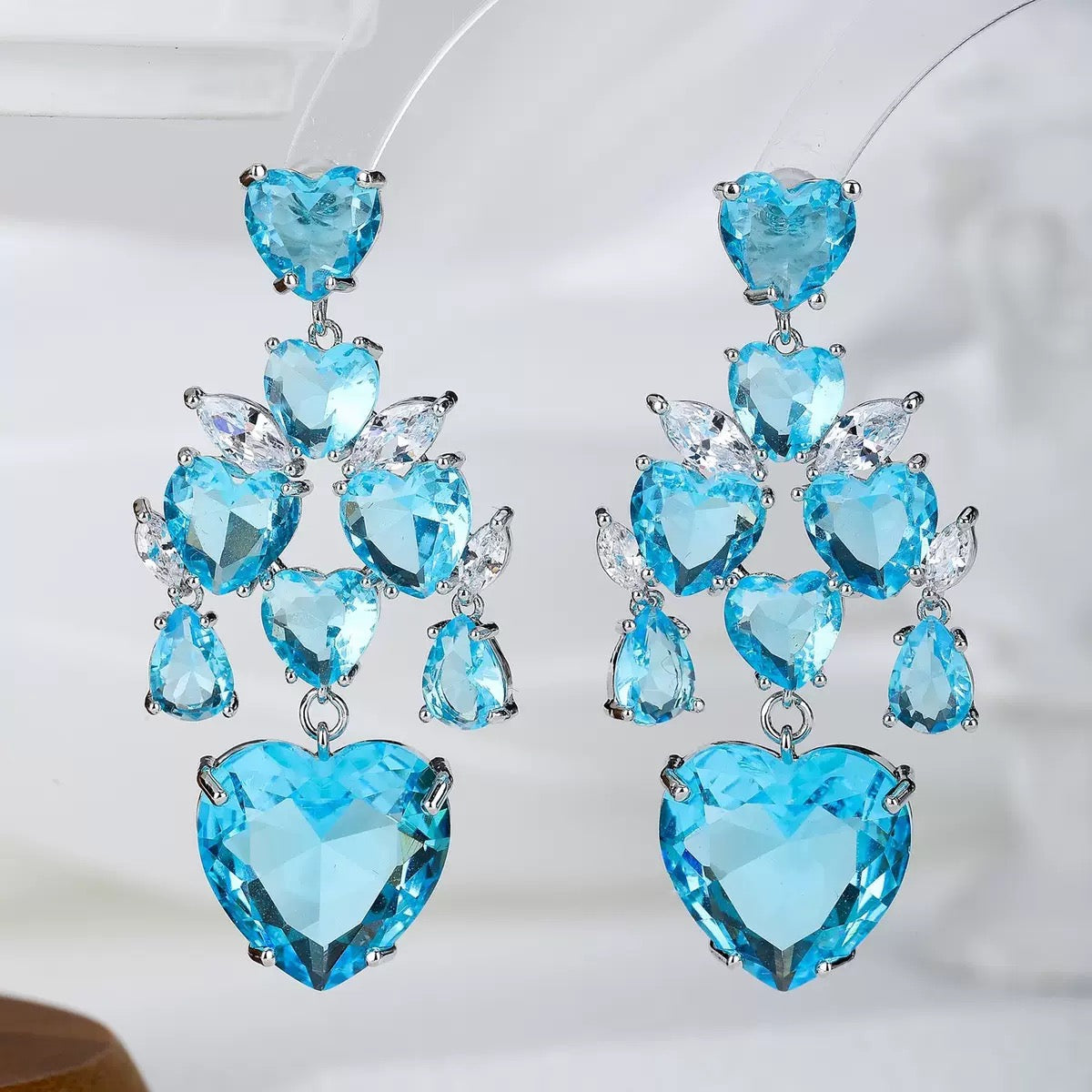 #075 Exquisite Colorful Zircon Drop Earrings - 18K Gold Plated | Bo Cheng Jewelry