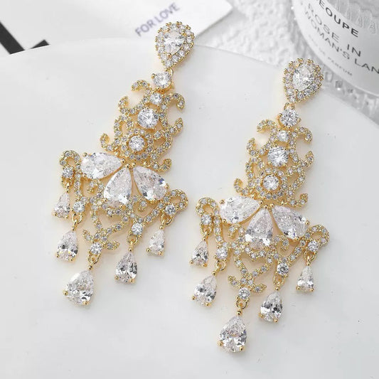 #089 Sparkling Colorful Zircon Best-seller Ear Accessories - 18K Gold Plated | Bo Cheng Jewelry