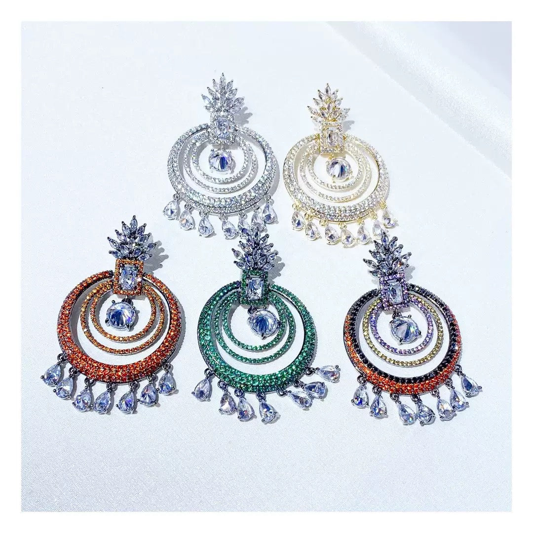 #093 Crystal Classic Earrings - 18K Gold Plated | Bo Cheng Jewelry