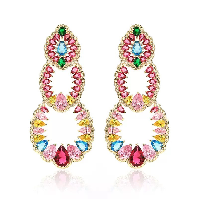 #112 Micro-set Zircon Selected Earrings - 18K Gold Plated | Bo Cheng Jewelry
