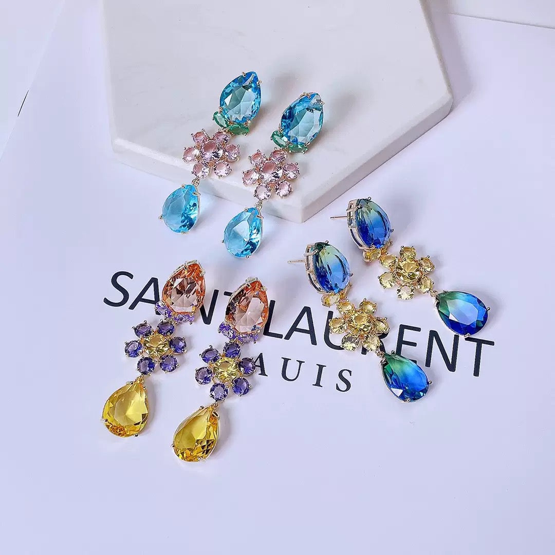 #120 Classic Crystal Best-seller Stud Earrings - 18K Gold Plated | Bo Cheng Jewelry