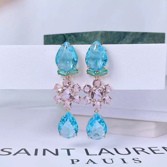 #120 Classic Crystal Best-seller Stud Earrings - 18K Gold Plated | Bo Cheng Jewelry