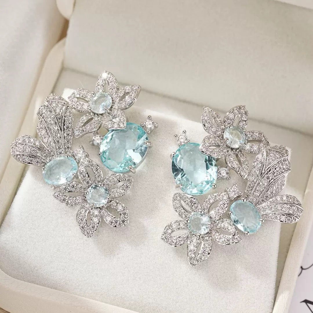 #133 Simulated Diamond Luxury Drop Earrings - 18K Gold Plated | Bo Cheng Jewelry