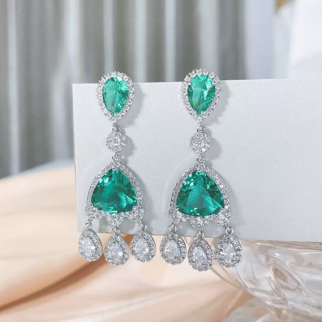 #137 Colorful Zircon Classic Stud Earrings - 18K Gold Plated | Bo Cheng Jewelry
